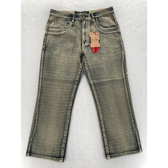 Vintage Koman Jeans Mens 34x30 Relaxed Straight Blue Denim Flap Pocket‎ Y2K NWT - Picture 1 of 14